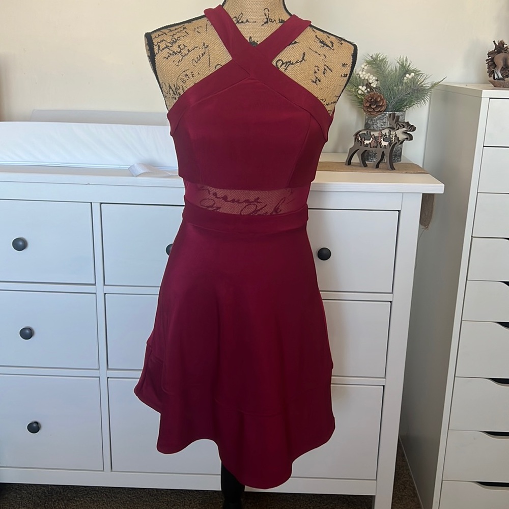 Honey and rose maroon dress